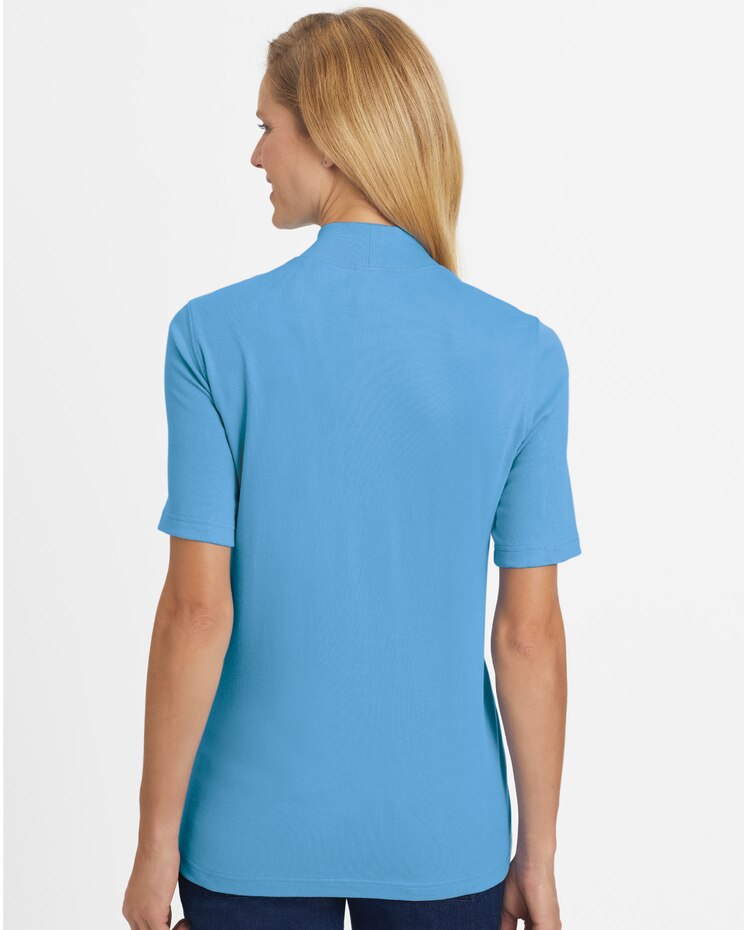 Essential Knit Short-Sleeve Mockneck Top image number 2