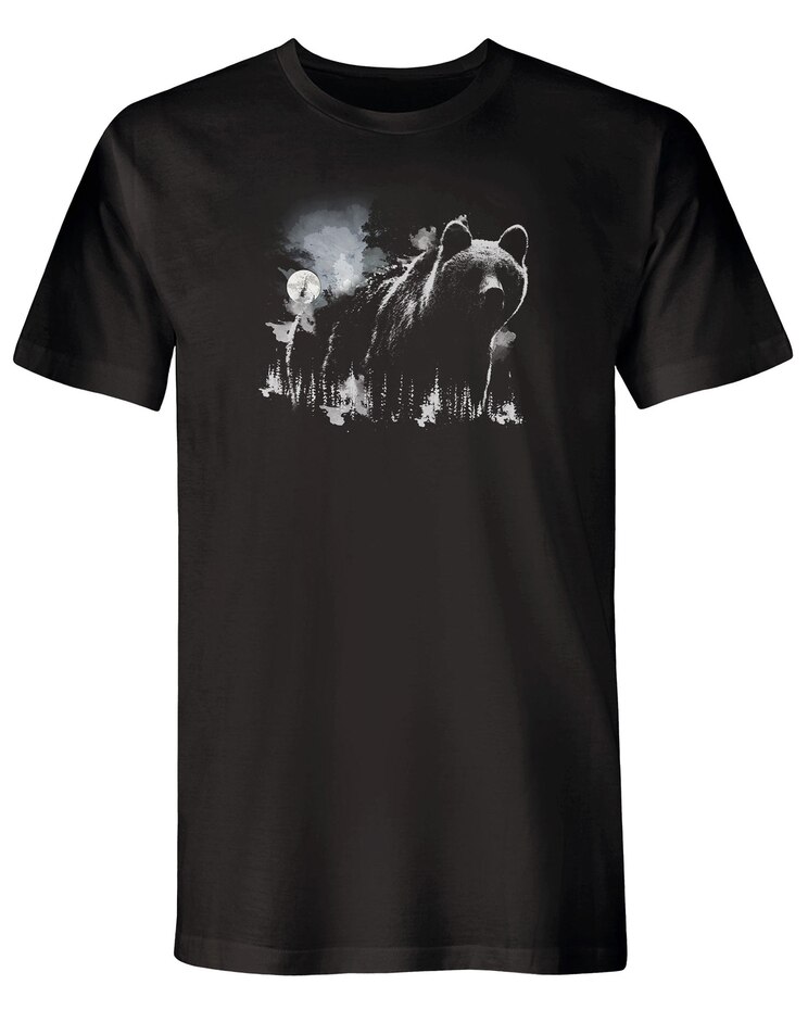 Black Bear at Night Graphic Tee image number 1