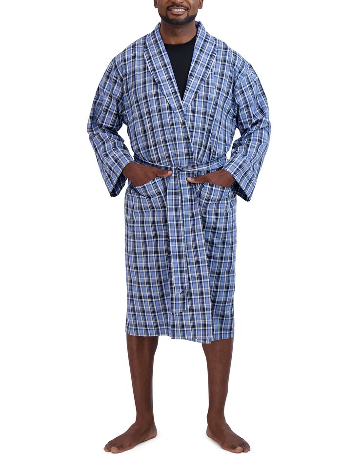 Hanes Men's Shawl Collar Woven Robe. image number 1