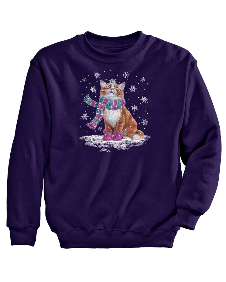 Snowflake Kitty Graphic Sweatshirt image number 1