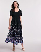 Border Print Challis Dress thumbnail number 1