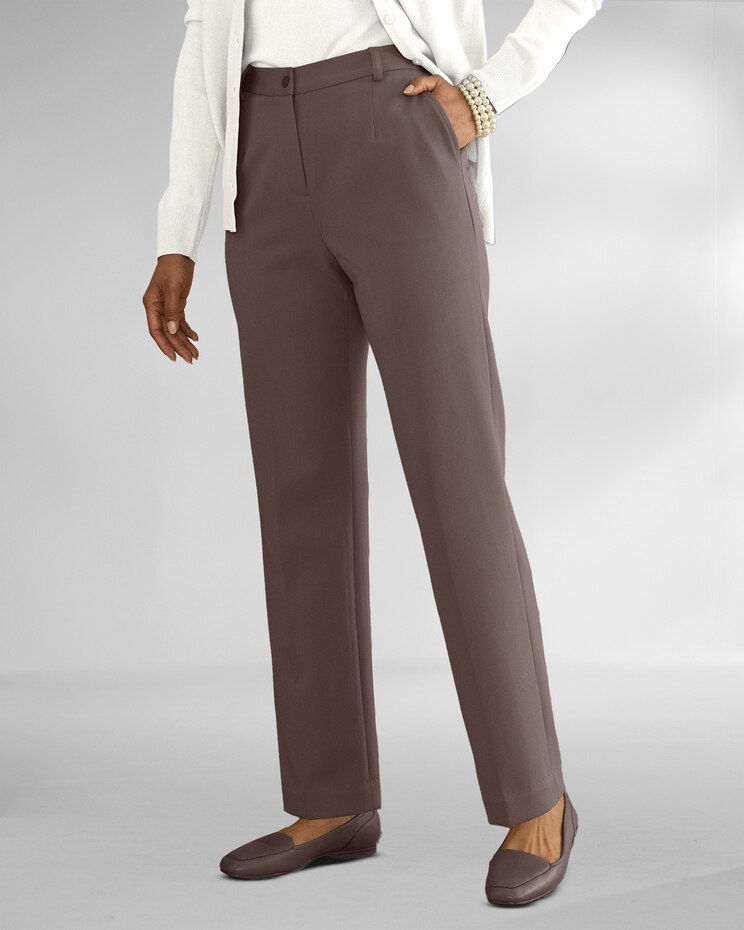Washable Gabardine Fly-Front Pants image number 1