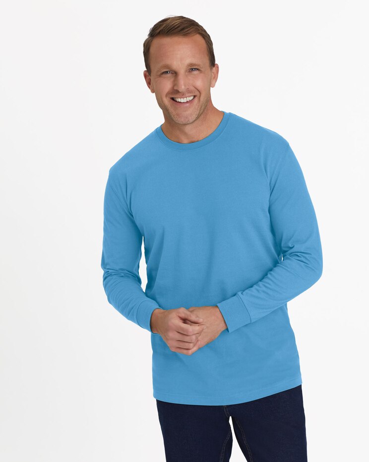 John Blair Everyday Jersey Knit Long-Sleeve No-Pocket Crew Neck Tee image number 1