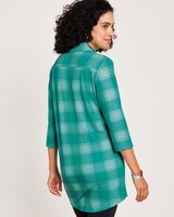 Cozy Plaid Knit Big Shirt thumbnail number 2