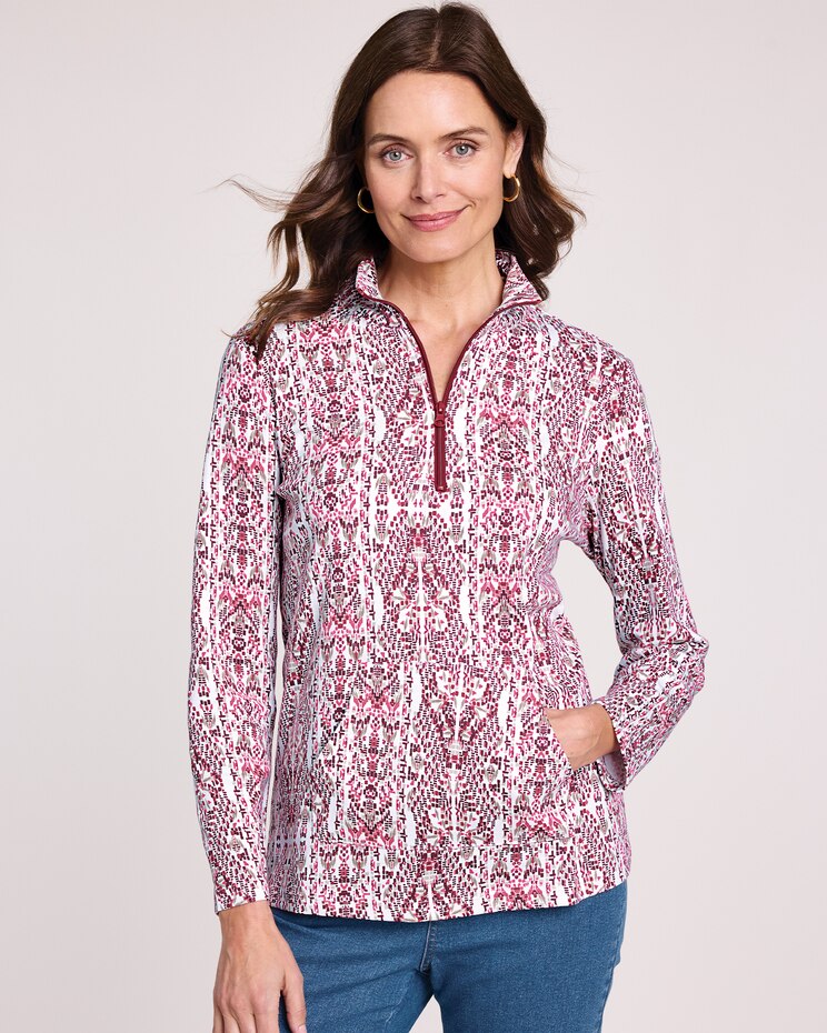 Quarter-Zip Print Top image number 1