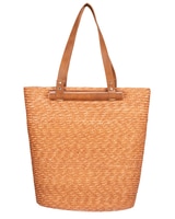 Daydreamer - Wheat Straw Tote With Leather Handles thumbnail number 1