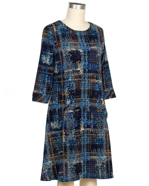 N Touch 3/4 Sleeve Winnie Print Plaid Dress