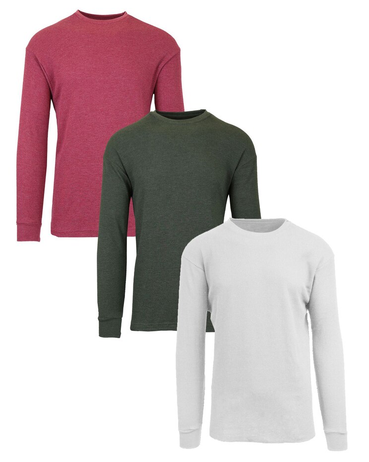 Galaxy By Harvic Long Sleeve Thermal Shirts (3-Pack) image number 1
