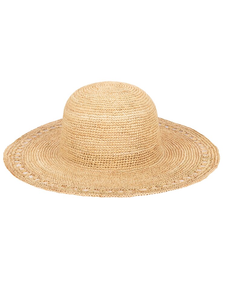 Isla - Womens Crochet Raffia Round Crown Sun Hat image number 1