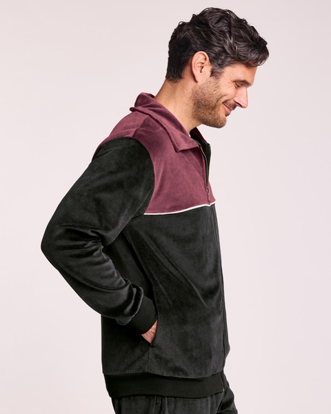 John Blair® Velour Colorblock Jacket