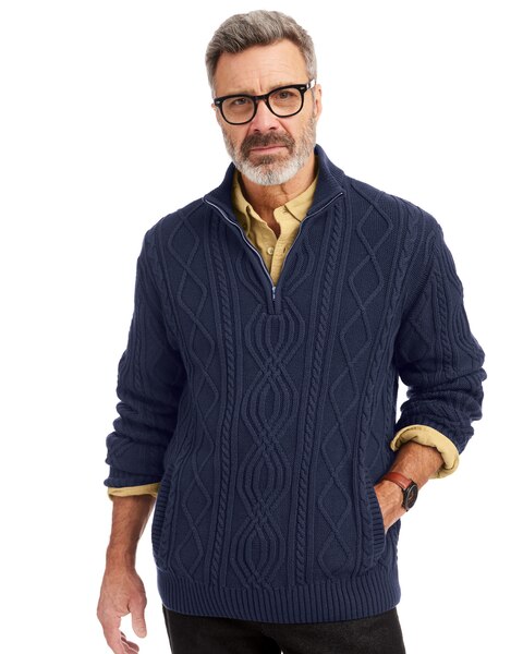 John Blair Quarter-Zip Fisherman Sweater