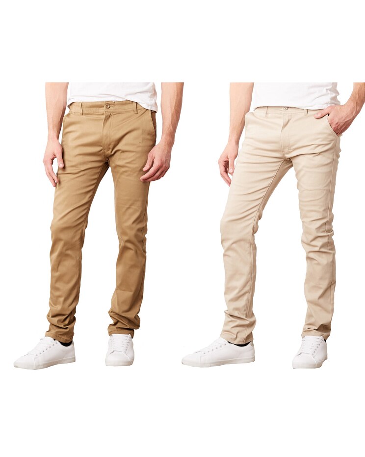 Galaxy By Harvic Slim-Fit Stretch Cotton Chino Casual Pants-2 Pack image number 1