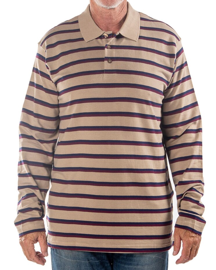 Palmland LS Narrow Stripe Pique Polo image number 1