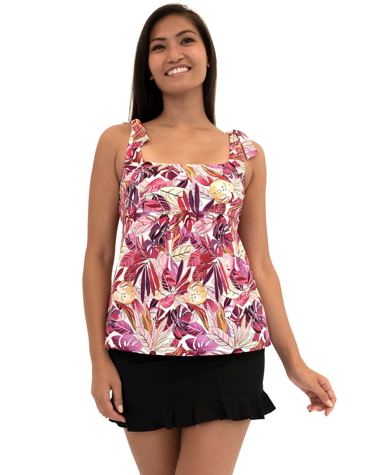 Fit 4 Ur C's Kapalua Square Neck tie Shoulder Empire Top image number 1