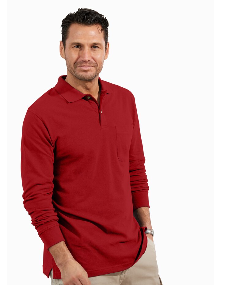 John Blair Long-Sleeve Piqué Polo image number 1