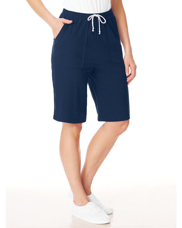 Knit Drawstring Sport Shorts image number 1