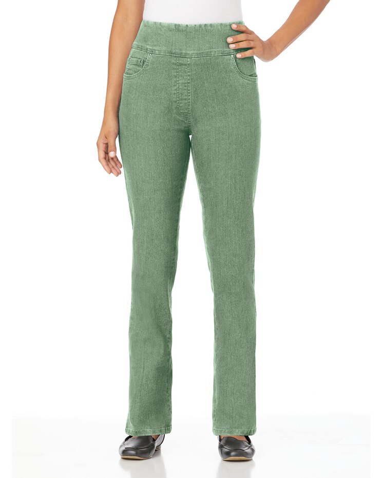 Women's Flat-Waist Bootcut Jeans image number 1