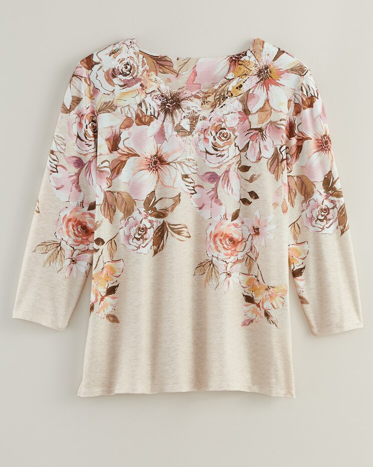 Alfred Dunner® Telluride Floral Yoke Knit Top image number 4
