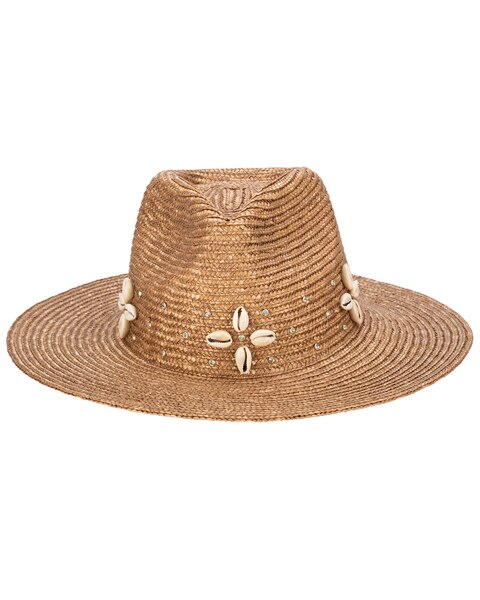 Resort Ready - Wheat Straw Fedora With Glam Details Hat