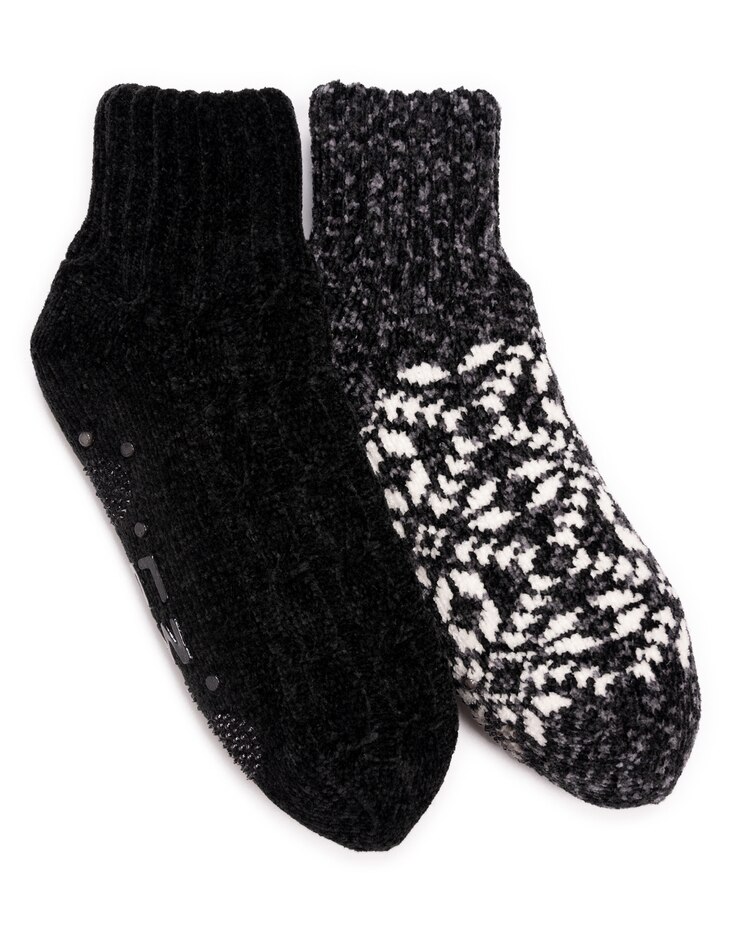 MUK LUKS® Womens Chenille Cabin Socks 2Pr Pack image number 1