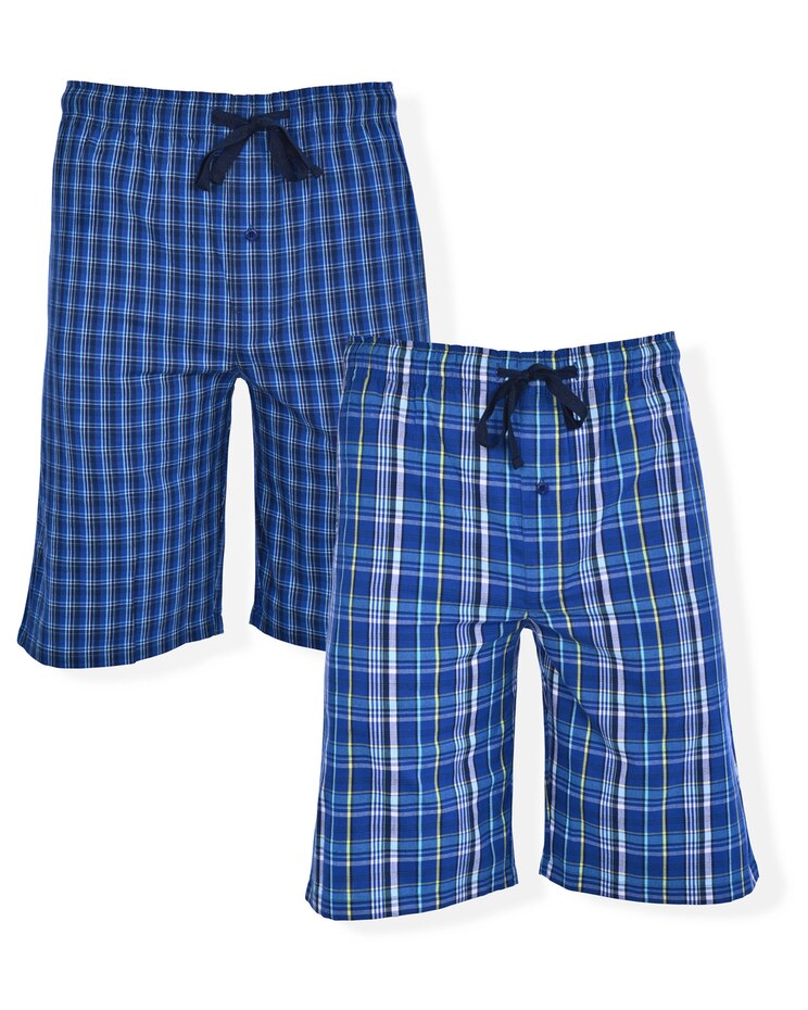 Hanes 2-Pack Stretch Woven Sleep Shorts image number 1
