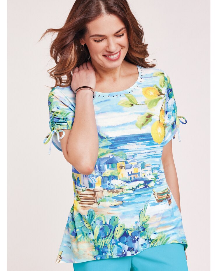 Alfred Dunner® Cool Vibrations Positano Scenic Top image number 1