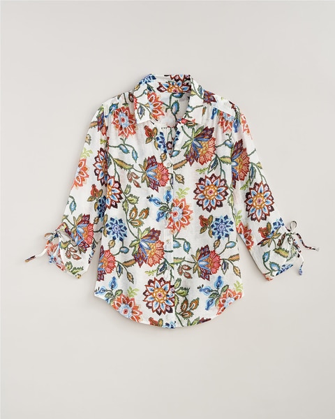 Alfred Dunner® Summer Solstice Batik Floral Woven Shirt