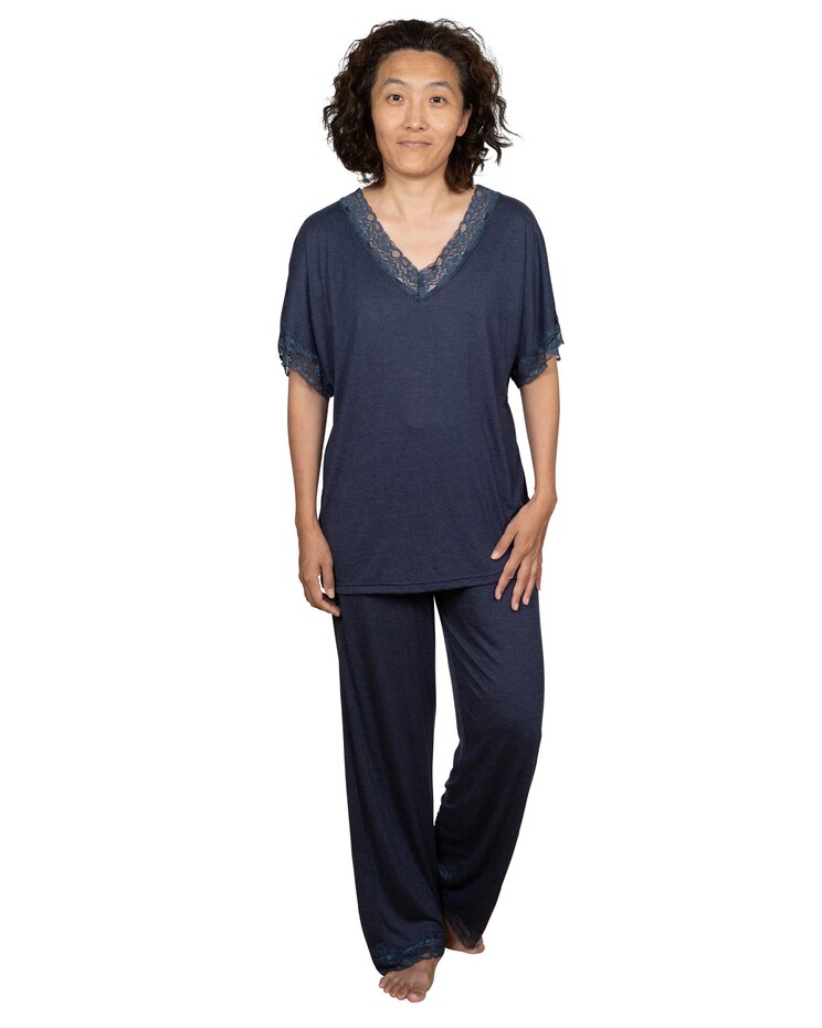 Lace Trim Pajama Set image number 1