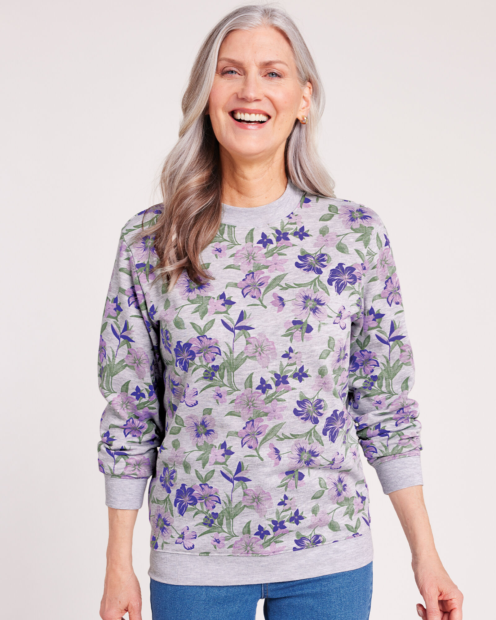Printed sweatshirt hot sale womens