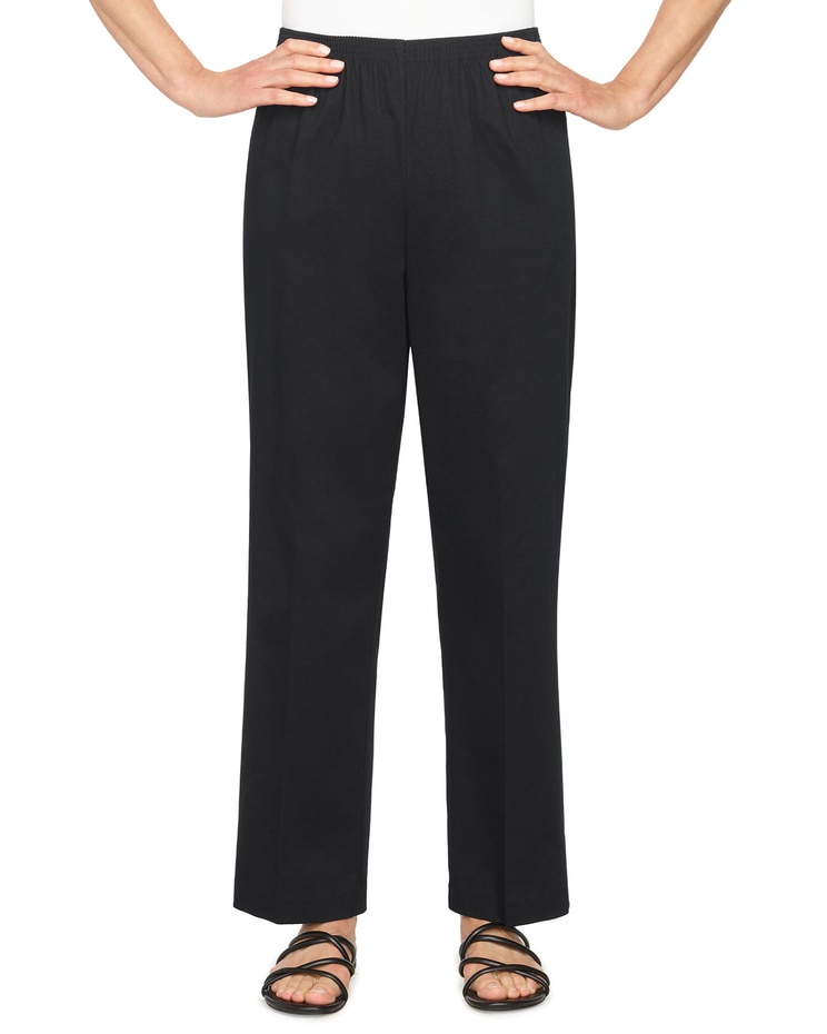 Alfred Dunner Classic Pull-On Twill Proportioned Straight Leg Pants image number 1