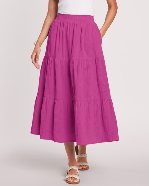 Gauze Tiered Skirt