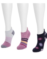 MUK LUKS® Women's 3 Pack Nylon Compression Ankle Socks thumbnail number 2