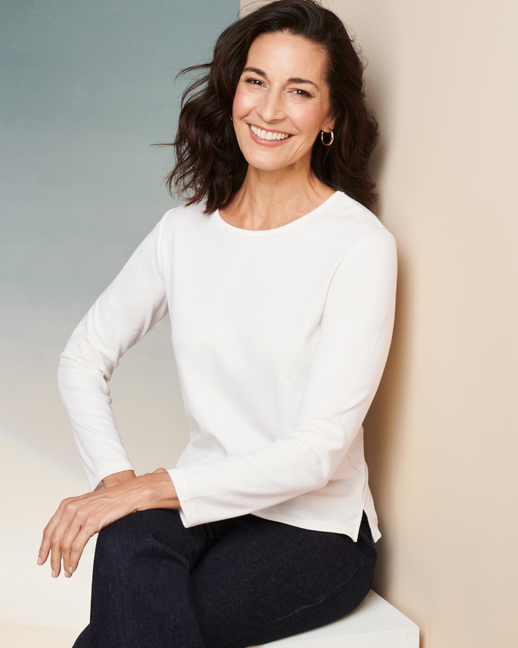 Essential Jewel Neck Long Sleeve Tee image number 1