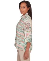 Alfred Dunner® Tuscan Sunset Sunset Tie Dye Button Down Blouse thumbnail number 4
