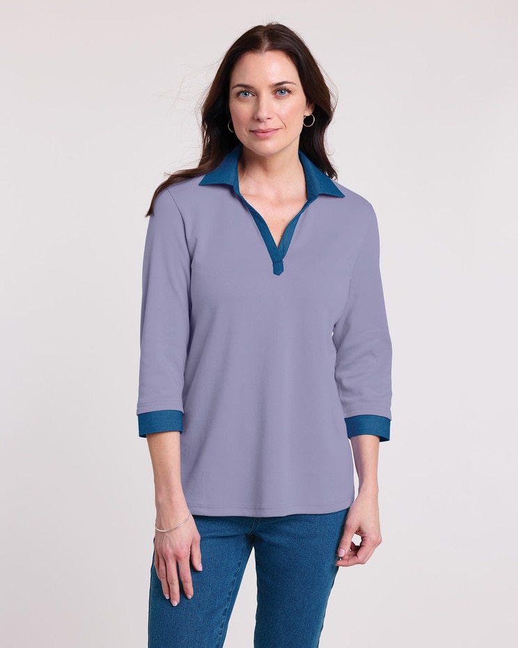 Essential Knit DenimLite Trim Knit Polo image number 1