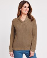 Shaker Shawl Collar Sweater thumbnail number 1