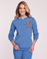Haband Women’s Embroidered Fleece Sweatshirt thumbnail number 1