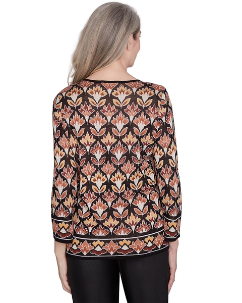 Alfred Dunner® Rue Rivoli Cozy Beaded Split Neck Top