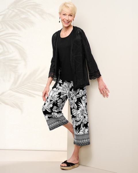 Open Front Crepe Cardigan