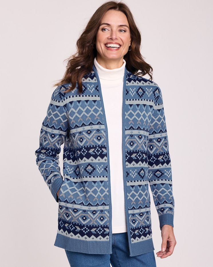 Patterned Cardigan Sweater image number 2