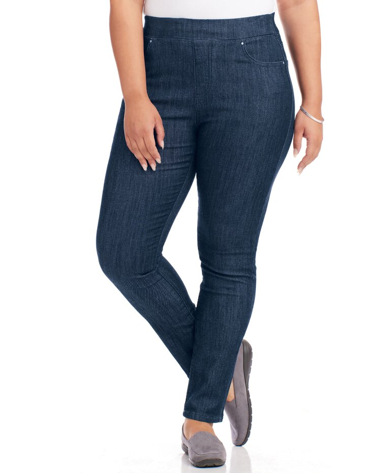 Knit Denim Pants image number 1