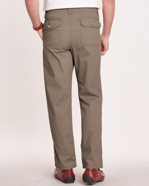 JohnBlairFlex Relaxed-Fit Back-Elastic Twill and Denim Pants