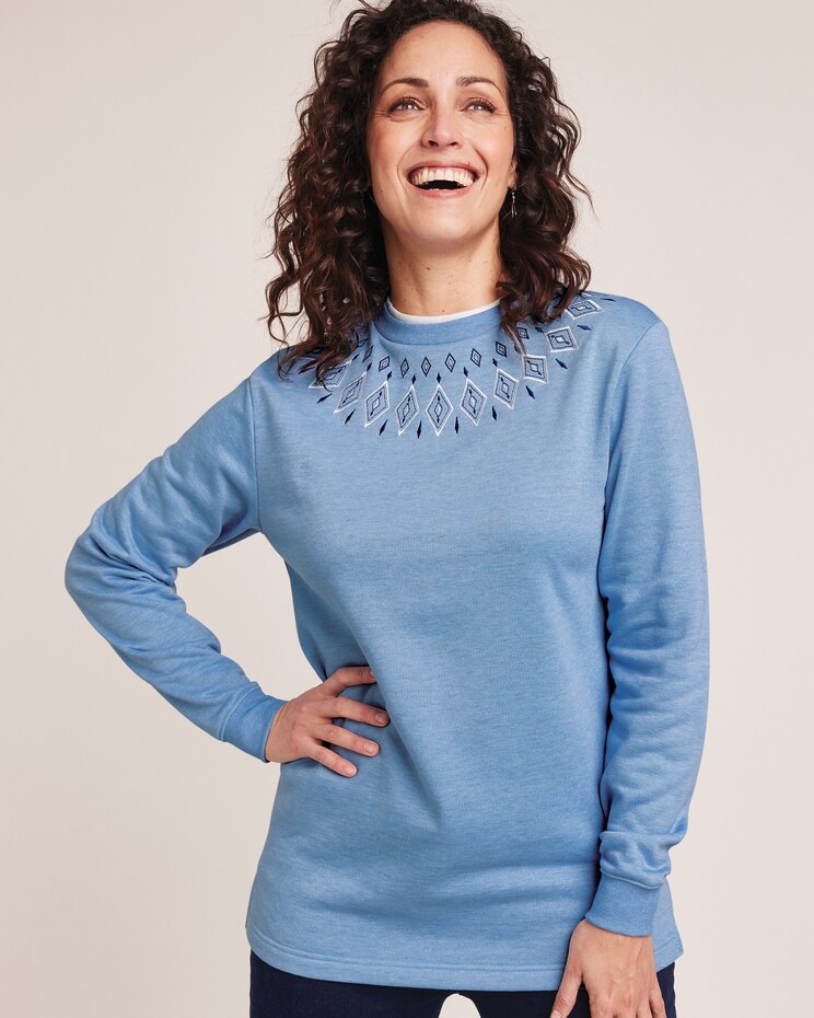 Better-Than-Basic Embroidered Tunic Sweatshirt image number 1