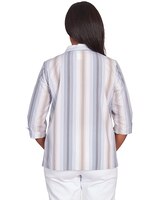 Alfred Dunner® Chevron Stripe Button Down Top thumbnail number 2