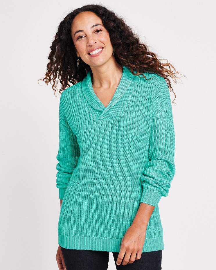 Shaker Shawl Collar Sweater image number 1