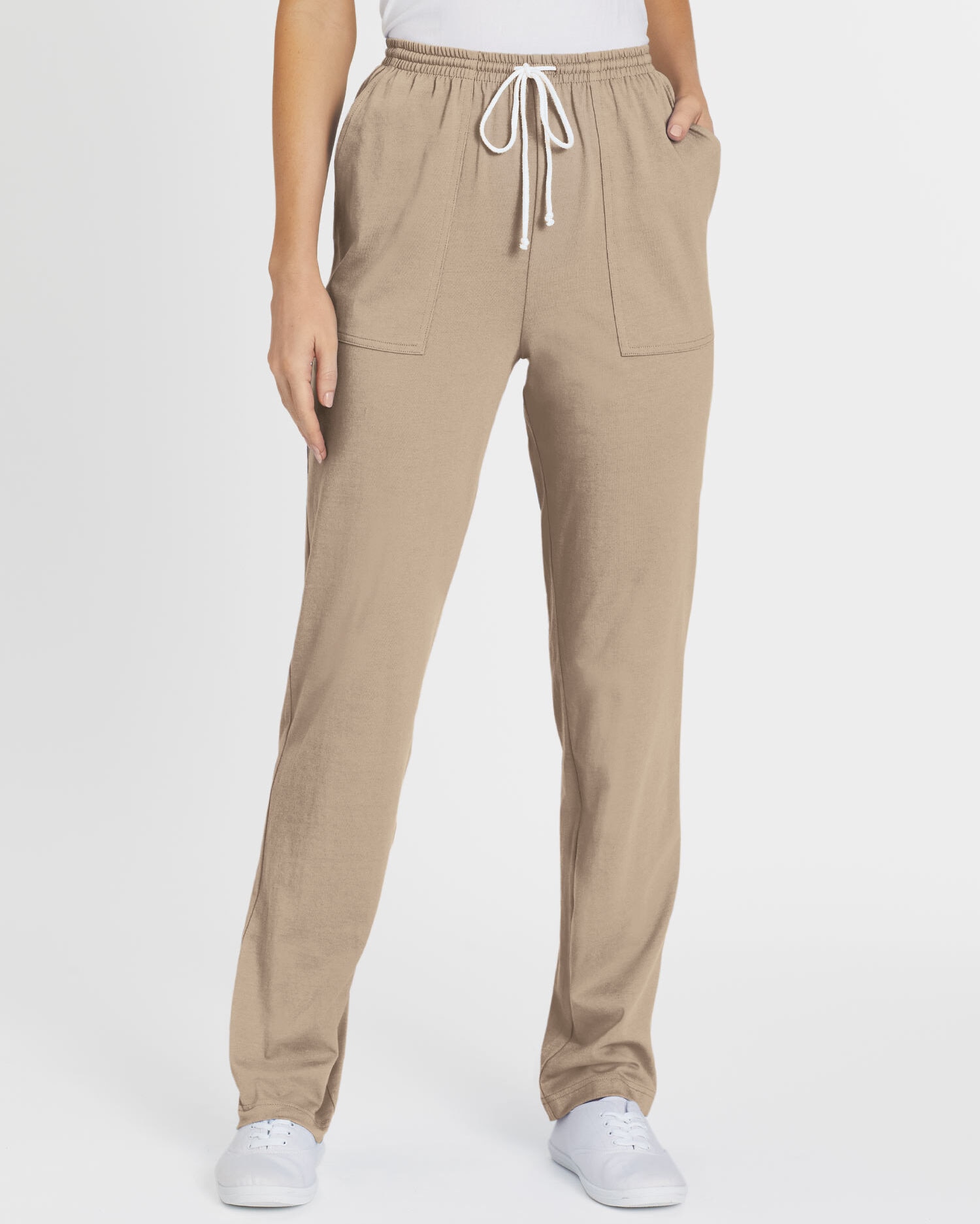 Women's knit pull on pants with pockets new arrivals
