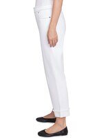 Alfred Dunner® Wild At Heart Floral Embroidered Denim Cuffed Ankle Pant thumbnail number 4