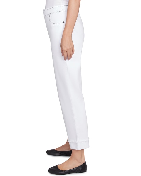 Alfred Dunner® Wild At Heart Floral Embroidered Denim Cuffed Ankle Pant