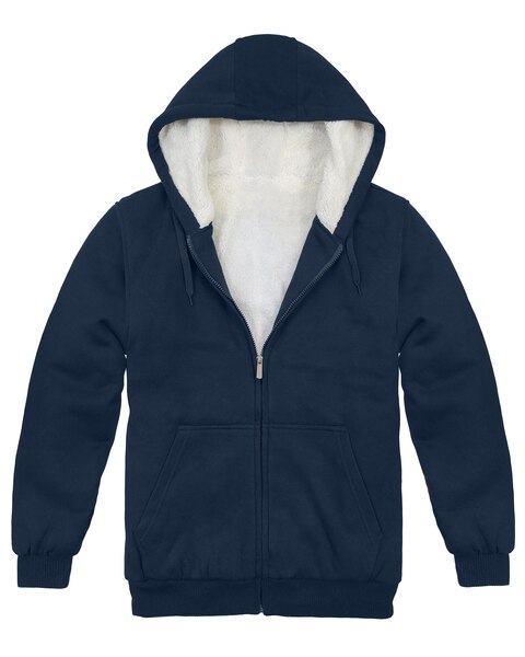 Victory Men's Fleece Zip Up Hoodie with Soft Berber Lining