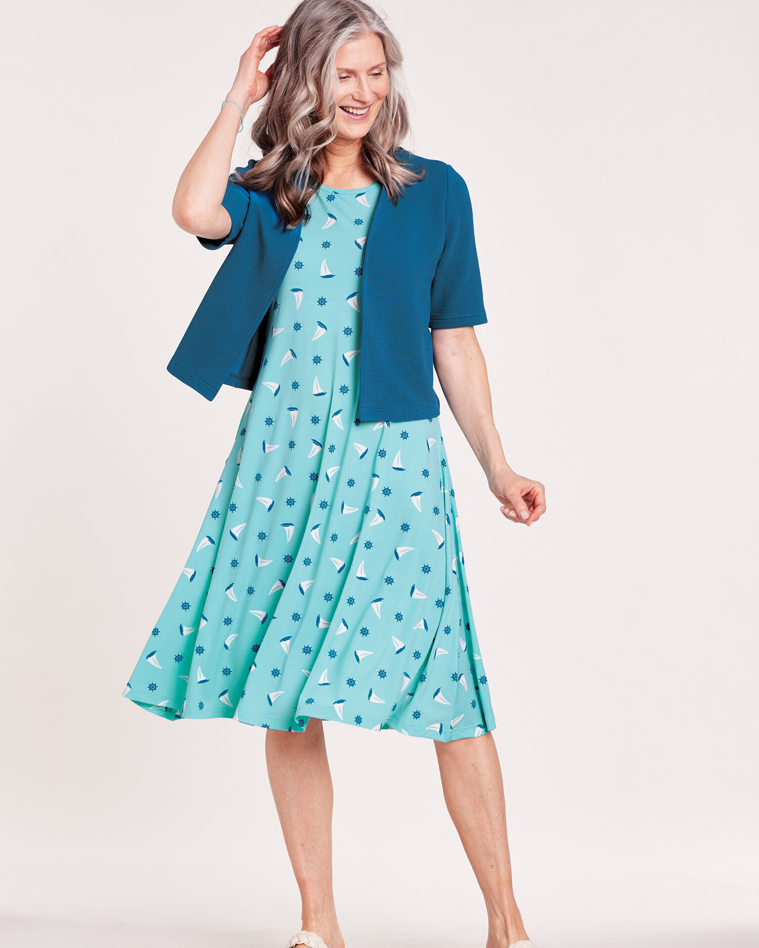 Short sleeve coat dress top